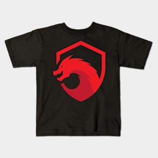 Dragon Head Silhouette Red Gradient Color Kids T-Shirt